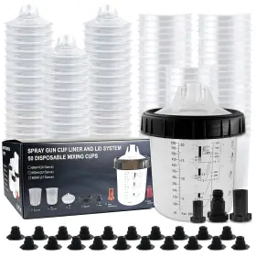 Srqlntt Sr2684 Disposable Paint Cup Liners And Lid System 15 Standard 20 Ounce 600ml Kit -
