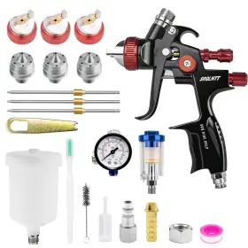 Srq-001 Srqlntt Hvlp Air Spray Gun Kits With 1.3/1.7/2.0 Mm Nozzles Paint A