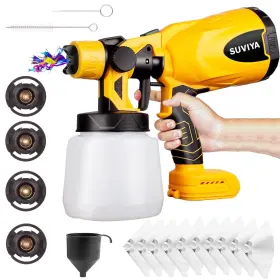 Suviya 686603113387 Paint Sprayer For Dewalt 20v Max Battery Brushless Motor Hvlp Electric Spray