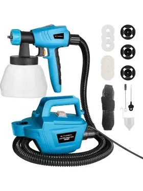 800w T&w 9707 Hvlp Paint Sprayer High Power Electric Spray Gun 3 Nozzle Sizes Patterns
