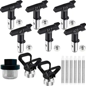 Taefaba 313052191115 15 Pieces Airless Paint Sprayer Tips Set 6 Reversible Spray Nozzle With Sp