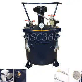 141020 Techtongda 5gal Paint Pressure Mixing Tank Spray Gun Commercial Agitator Dual Output