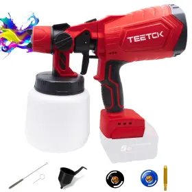 B0c49jb8lh Teetok Cordless Hvlp Paint Sprayer 2 Nozzles 3 Patterns Ideal For Diy Project