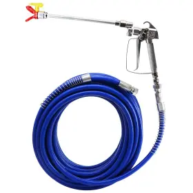 9510092 Tektall Airless Paint Spray Gun And 50 Feet Hose Swivel Joint Tool Kit Silver