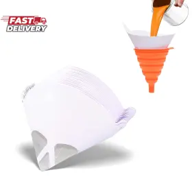 Terberl 313106814885 50 Pack 100 Micron Paint Strainers Filter Cones With 1 Pcs Silicone