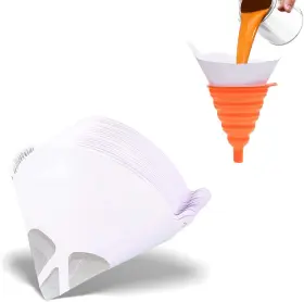 Terberl 723509747343 50 Pack 100 Micron Paint Strainers Filter Cones With 1 Pcs Silicone
