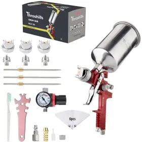 Throohills 708707394605 Hvlp Automotive Paint Sprayer Gun 1.3/1.5/1.8mm Air With R