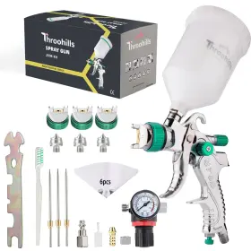 Throohills 708707394650 Professional Hvlp Spray Gun 141720mm Nozzle High Atomization Flow