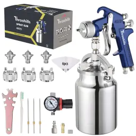Throohills 708707394704 Siphon Feed Spray Gun Set For Piant With 1.4/1.7/2.0mm Nozzle 1000cc Cup And