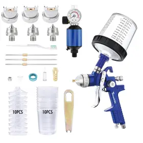 Throohills 799473832682 Professional Hvlp Spray Gun 1.4/1.7/2.0mm Nozzle High Atomiz