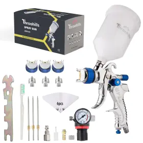 X-2008-1.4 Throohills Professional Hvlp Spray Gun 1.4/1.7/2.0mm Nozzle High Atomization Flow A