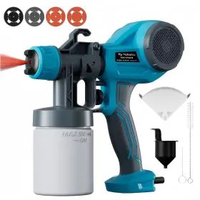 Tilswall A500-blue-us-600 Paint Sprayer Lightweight Hvlp Spray High Power 4 Nozzles And