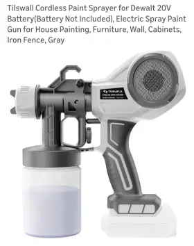 Chs4g Tilswall Alfin 5000 Cordless Paint Spray Gun For Dewalt 20v 3 Nozzles Gray