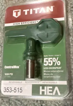 353-515 Titan New- Titan- High Efficiency Airless Controlmax Spray Tip-reversible- 353 515