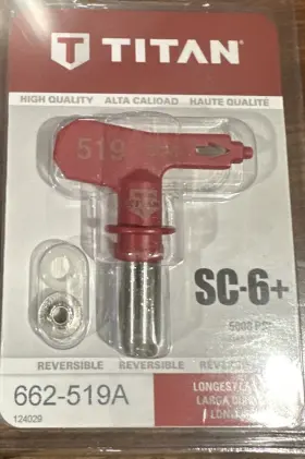 662-519a Titan Reversible Paint Sprayer Tip 0.019 Inch Orifice Red