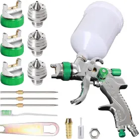 Tongze 445008880866 Hvlp Spray Gun Kit 1.4mm/ 1.7mm/ 2.0mm Gravity Feed Paint