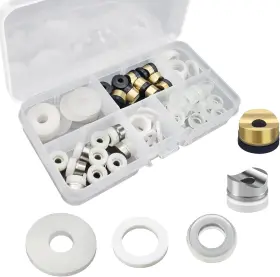 Tudud 313113084073 50pcs Airless Paint Sprayer Gaskets Seal Tip Nylon Flat Spacers Silicone