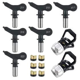 Tudud Tips-010 Airless Spray Tips 6 Reversible Nozzle With 2 Tip Gua