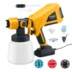 Tud-jh09 Tudud Paint Sprayer Gun Electric Spray 3 Nozzles And Patterns Wi