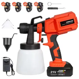 Tulywood 768531972110 Paint Sprayer With Rechargeable Battery Cordless Brushless