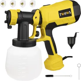 600w Twows 898748840148 Paint Sprayer Hvlp Gun With 1200ml Container Cleaning And Visc