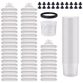 Lzy-us-200ml Tycardor Ht Disposable Paint Gun Sprayer Mixing Pps Cup Liners And Lid System For Hvlp Sp
