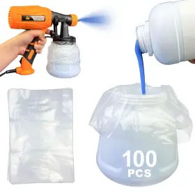 Uiploib 768924762120 100pcs Paint Sprayer Cup Liners 7.8 Inch X 11.8 Disposable Bag