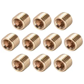 16npt Uxcell 041814475592 10pcs Brass Pipe Fitting Hex Counter Sunk Plug 1/16npt Male Socket Plugs