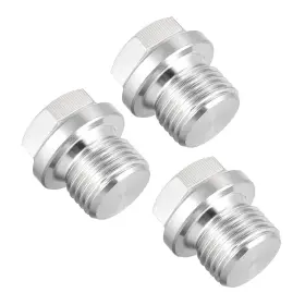 Uxcell 601968163907 M16 X 1.5 Male Outer Hex Head Plug Stainless Steel Solid Thread Corrosion 3pcs