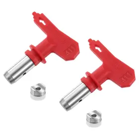 Uxcell 641832874393 2pcs Reversible Spray Tips For Airless Sprayer 411 Paint Nozzle Red