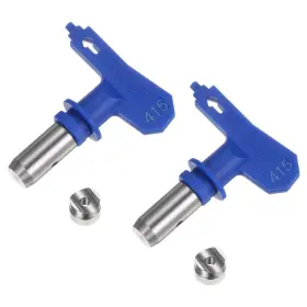 Uxcell 724117536947 2pcs Reversible Spray Tips For Airless Sprayer 415 Paint Nozzle Blue