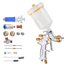 Vevor 197988159360 Hvlp Air Spray Gun Gravity Feed Paint Sprayer With 3 Nozzles 1.3/1.4/1.7mm
