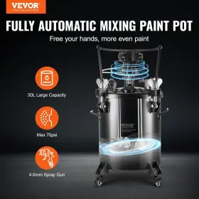 Vevor 197988226444 Spray Paint Pressure Pot Tank 30 L/7.5 Gal Fully Automatic Stirring 70 Psi