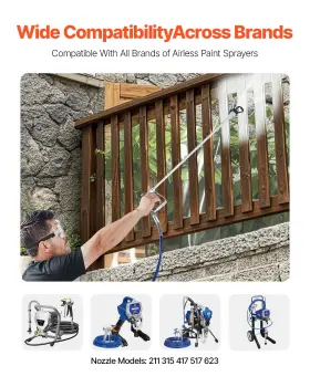 Vevor 197988655954 Airless Paint Spray Gun And Hose Kit 3600psi With Extension Rods Filters