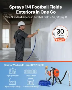 1500w Vevor 197988906223 Airless Paint Sprayer 3300psi Electric Stand Machine With Hose