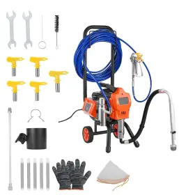1500w Vevor 197988907312 Stand Airless Paint Sprayer 3300psi High Pressure With C