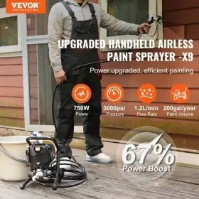 Gtlpw00601707031767 Vevor Airless Paint Sprayer 3000 Psi 750w Electric