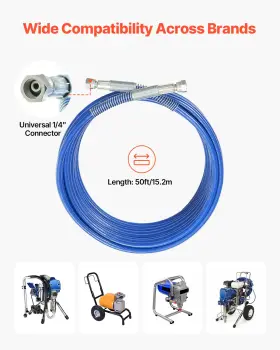 Zt-31 Vevor 50ft Airless Paint Sprayer Hose 1/4 In Universal Spray