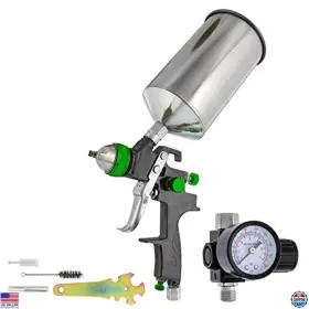 G6600-25 Visit The Tcp Global Store Hvlp Spray Gun Kit - 2.5mm Gravity Feed Auto Paint And Regulator