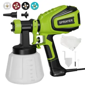 Vf803-g Vonforn Paint Sprayer 700w Electric Hvlp Spray Gun With 4 Nozzles And 3 Pattern