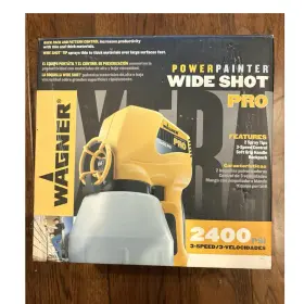 Wagner 0500082c Power Painter Wide Shot Pro Handheld Sprayer 2400 Psi 3-speed Kit