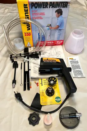 24964-80002 Wagner Tested Vintage Power Painter 220 Kit - Paint Sprayer Excellent Cond