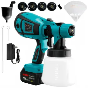 Psbd-cs021db Wangmi Cordless Electric Paint Sprayer 4.0 Ah Battery Spray Painter With 900ml Cont
