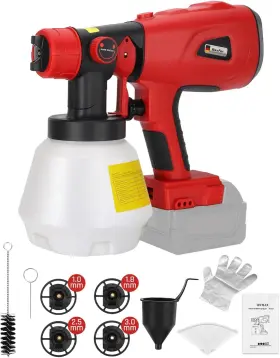 Yumwq-sg05 Waxpar Cordless Paint Sprayer Compatible With Milwaukee 18v Battery 200w Red