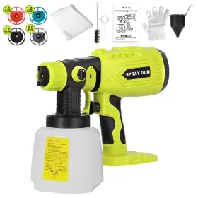 Wxd-sg001-ryo Wexibryndl Cordless Paint Sprayer For Ryobi 18v Battery 200w Hvlp Spray Gun Tool