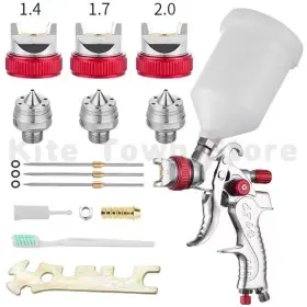 Kk.aa.530 Wfyb Hvlp Air Spray Gun 1.4 2/1.7/2.0mm Nozzles 600ml Bottle Auxiliary Tools