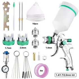 Kk.aa.531 Wfyb Hvlp Air Spray Gun 1.4/1.7/2.0mm Nozzles Regulator 600ml Bottle