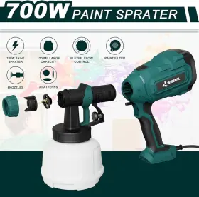 700w Wibentl 114129825151 Paint Sprayer Hvlp High Power Electric Spray Gun Adjustable