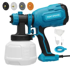 Wg20a-b Wibentl Paint Sprayer 700w Hvlp Spray Gun With 4 Brass Nozzles And 3 Patterns G