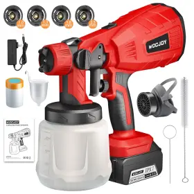 Pq2401 Wocjoy Cordless Paint Sprayer With 4000mah Waterproof Battery 850w Handheld Hvlp Pai